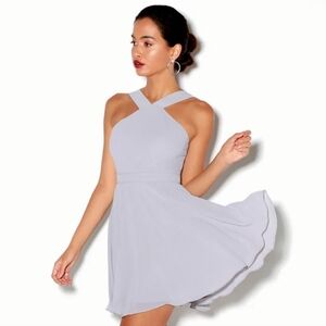 Lulus Forevermore Grey Skater Mini Dress NWT Size XS